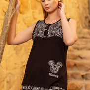 Sleeveless Mickey Mouse Pajama Set — Black & White