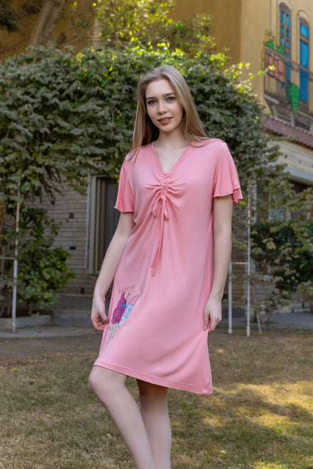 Homewear Dress with Ice Cream Print — Pink