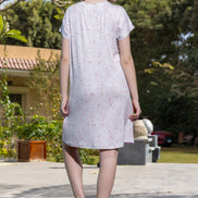 Flamingo Print Tee Nightdress — Lilac
