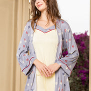 3-Piece Pajama Set — Cream & Grey with Playful Print