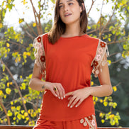 Embellished Loungewear Set — Orange