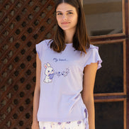Pajama Set — Lavender & White