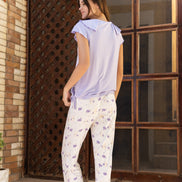 Pajama Set — Lavender & White