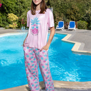 Pineapple Print Homewear Set — Pink & Multi