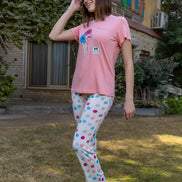 Pajama Set — Pink & Multi-color Polka Dot