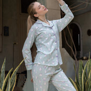 Printed Classic Pajama Set — Mint