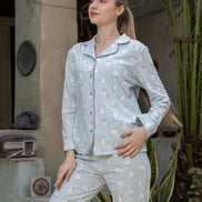 Printed Classic Pajama Set — Mint
