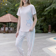 Pajama Set with Star Graphic — Rose & B.Blue