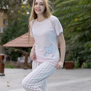 Pajama Set with Star Graphic — Rose & B.Blue
