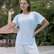 Pajama Set with Star Graphic — Rose & B.Blue