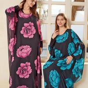 Floral Kaftan Dress — B.Blue, Pink, Rose & Turquoise