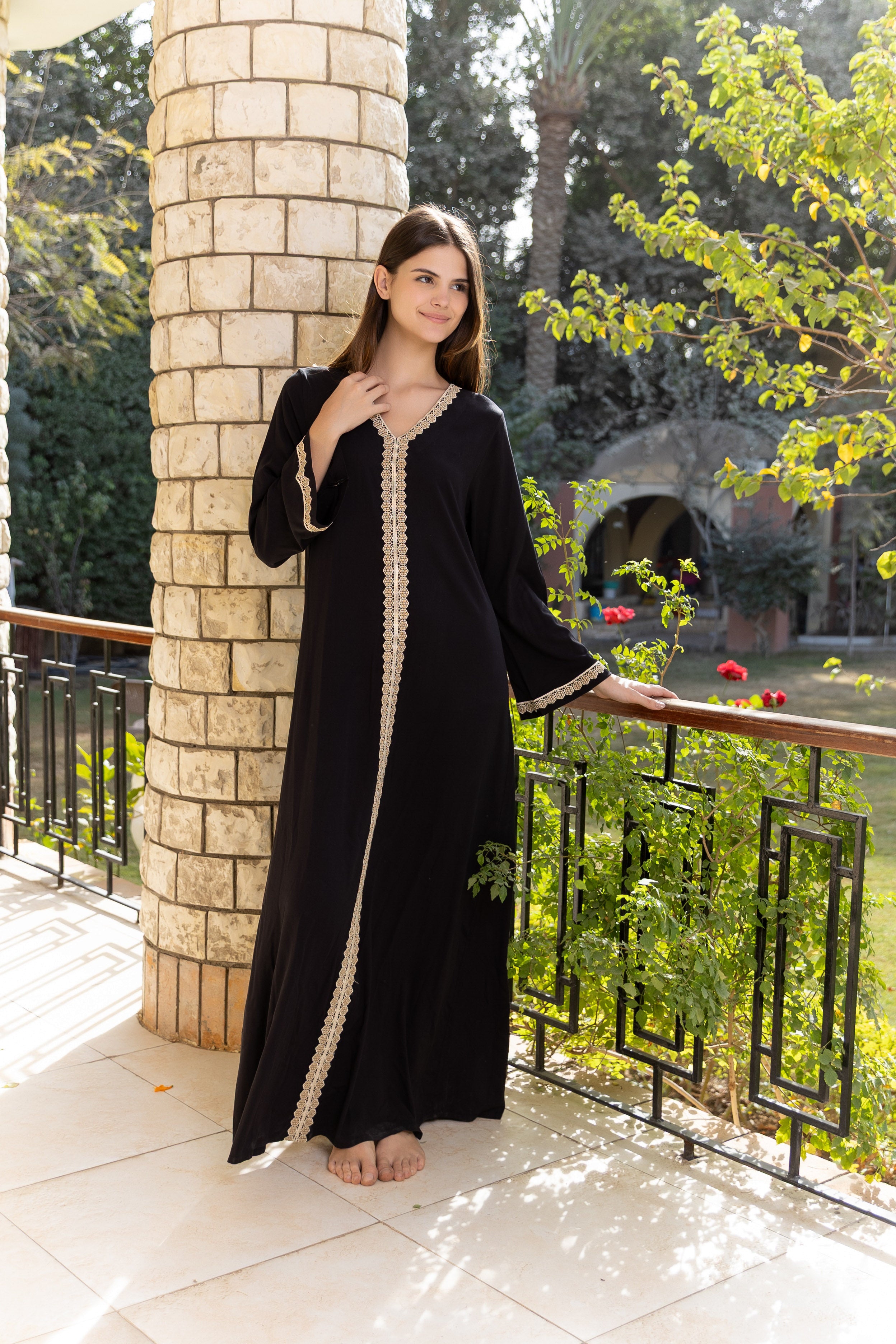 Kaftan — Black with Contrast Trim