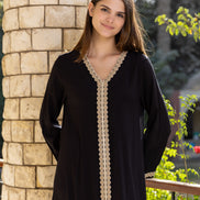 Kaftan — Black with Contrast Trim